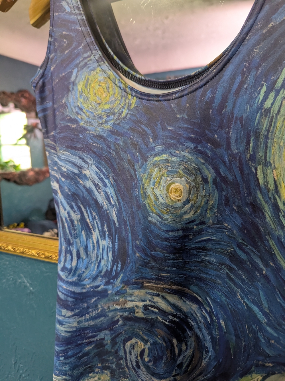 Blackmilk Blue Starry Night Print Bodycon Tank Dress Van Gogh - Picture 3 of 7